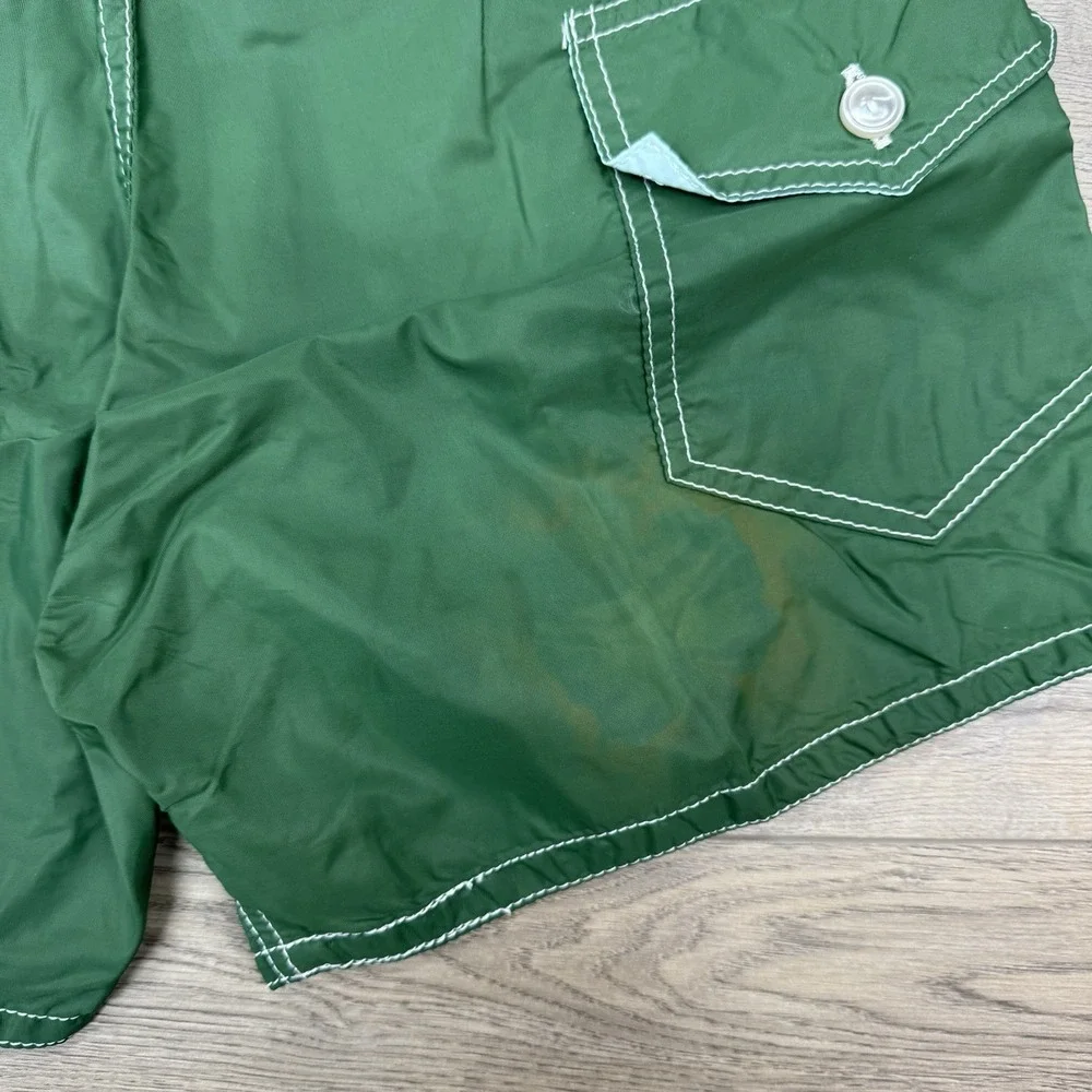 VTG Birdwell Beach Britches Green Swim Trunks Men's Short FLAW‎ Pocket